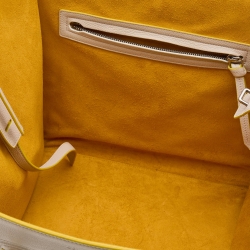 Pre Owned Celine Off White Leather Medium Phantom Luggage Tote