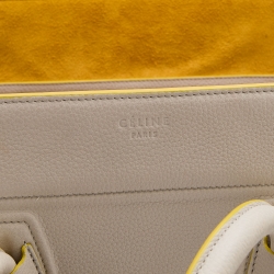 Pre Owned Celine Off White Leather Medium Phantom Luggage Tote