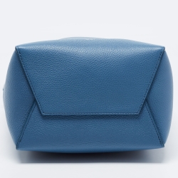 Pre Owned Celine Blue Leather Small Sangle Bucket Bag