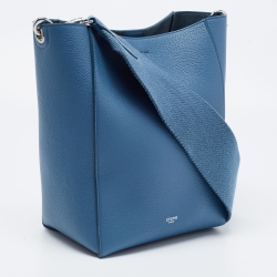 Pre Owned Celine Blue Leather Small Sangle Bucket Bag