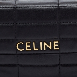 Pre Owned Celine Black Quilted Matelasse Leather Chain Shoulder Bag