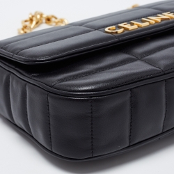 Pre Owned Celine Black Quilted Matelasse Leather Chain Shoulder Bag
