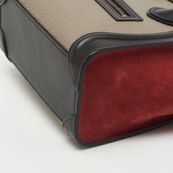 Pre Owned Celine Tri Color Leather and Nubuck Nano Luggage Tote