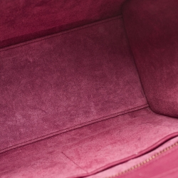 Pre Owned Celine Magenta Leather Micro Luggage Tote