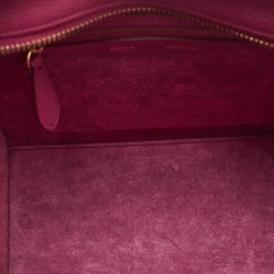 Pre Owned Celine Magenta Leather Micro Luggage Tote