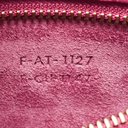 Pre Owned Celine Magenta Leather Micro Luggage Tote