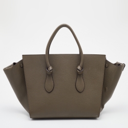 Pre Owned Celine Brown Leather Medium Tie Tote