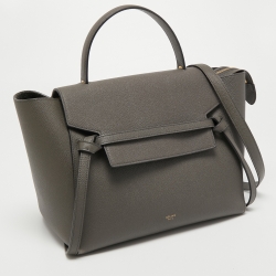 مملوكة مسبقًا Celine Grey Leather Mini Belt Top Handle Bag