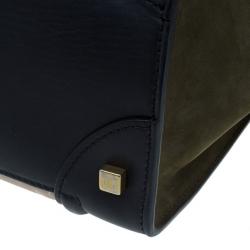 Pre Owned Celine Tricolor Smooth Leather Mini Luggage Tote