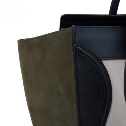 Pre Owned Celine Tricolor Smooth Leather Mini Luggage Tote