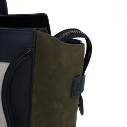 Pre Owned Celine Tricolor Smooth Leather Mini Luggage Tote