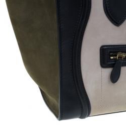 Pre Owned Celine Tricolor Smooth Leather Mini Luggage Tote