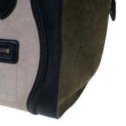 Pre Owned Celine Tricolor Smooth Leather Mini Luggage Tote