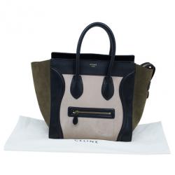 Pre Owned Celine Tricolor Smooth Leather Mini Luggage Tote
