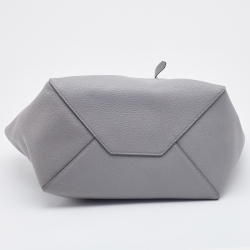 Pre Owned Celine Grey Soft Grained Leather Small Cabas Phantom Tote
