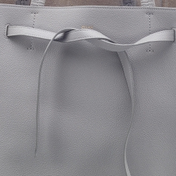 Pre Owned Celine Grey Soft Grained Leather Small Cabas Phantom Tote