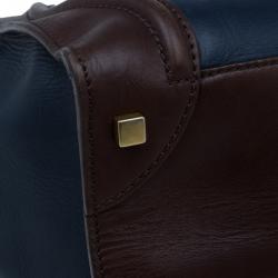 Pre Owned Celine Bi-Color Calfskin Leather Mini Luggage Tote Bag