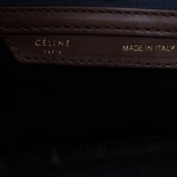 Pre Owned Celine Bi-Color Calfskin Leather Mini Luggage Tote Bag