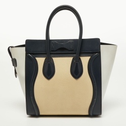 Pre Owned حقيبة سيلين مايكرو لاغيدج جلد ونوبوك ثلاثية اللون