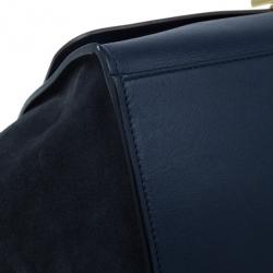 Pre Owned Celine Blue Calfskin Large Trapeze Bag
