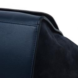 Pre Owned Celine Blue Calfskin Large Trapeze Bag