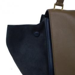 Pre Owned Celine Blue Calfskin Large Trapeze Bag