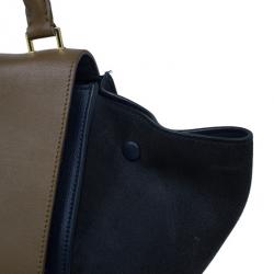 Pre Owned Celine Blue Calfskin Large Trapeze Bag