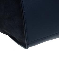 Pre Owned Celine Blue Calfskin Large Trapeze Bag