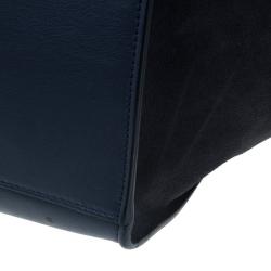 Pre Owned Celine Blue Calfskin Large Trapeze Bag