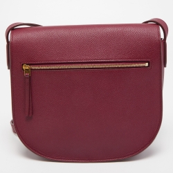 Pre Owned Celine Burgundy Leather Small Trotteur Crossbody Bag