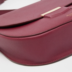 Pre Owned Celine Burgundy Leather Small Trotteur Crossbody Bag
