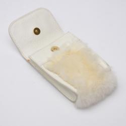 Pre Owned Celine White Mini Fur and Leather Pochette  