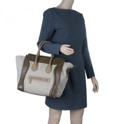 Pre Owned Celine Tricolor Leather Mini Luggage Tote