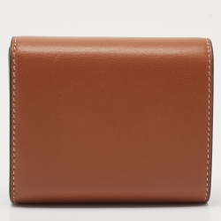 Pre Owned Celine Brown Leather Small Triomphe Compact Wallet