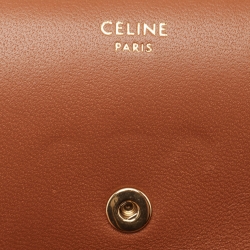 Pre Owned Celine Brown Leather Small Triomphe Compact Wallet