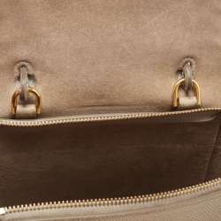 Pre Owned Celine Beige Leather Nano Belt Top Handle Bag