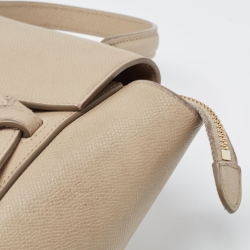 Pre Owned Celine Beige Leather Nano Belt Top Handle Bag