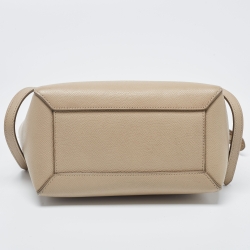Pre Owned Celine Beige Leather Nano Belt Top Handle Bag