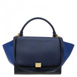 Pre Owned Celine Tri Color Leather Medium Trapeze Bag