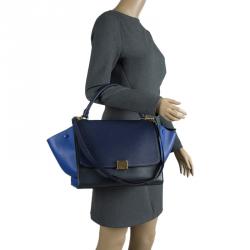 Pre Owned Celine Tri Color Leather Medium Trapeze Bag
