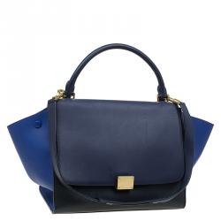 Pre Owned Celine Tri Color Leather Medium Trapeze Bag