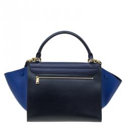 Pre Owned Celine Tri Color Leather Medium Trapeze Bag