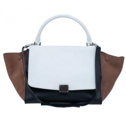 Celine Tricolor Smooth Calfskin Medium Trapeze Bag