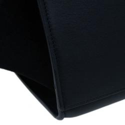 Pre Owned Celine Black Croc Embossed Medium Trapeze Tote