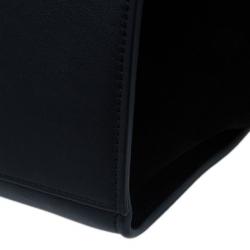 Pre Owned Celine Black Croc Embossed Medium Trapeze Tote