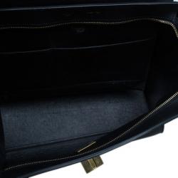 Pre Owned Celine Black Croc Embossed Medium Trapeze Tote