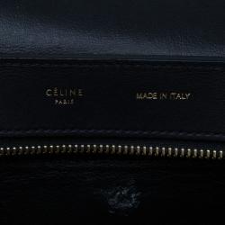 Pre Owned Celine Black Croc Embossed Medium Trapeze Tote