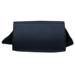 Pre Owned Celine Black Croc Embossed Medium Trapeze Tote