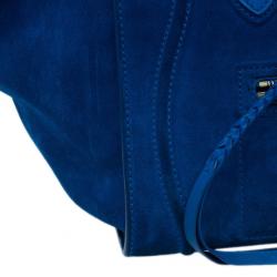 Pre Owned Celine Antique Blue Suede Medium Phantom Tote