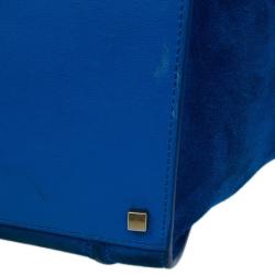 Pre Owned Celine Antique Blue Suede Medium Phantom Tote